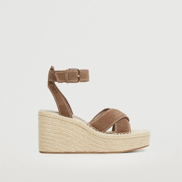 Mango Leather wedge sandals - Picture 2 of 3